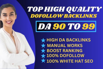 create high da 90 to 99 authority dofollow  backlinks for google ranking