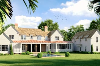 design and model 3d architectural exterior of your house with realistic renders