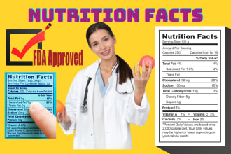 customize an fda compliant nutrition facts label