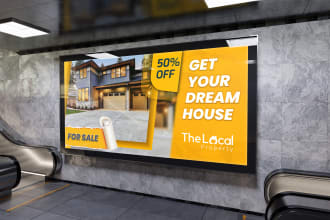 create HQ print ready real estate signage design