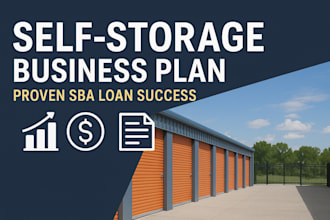 write a self storage business plan for funding, sba loans, realestate investors
