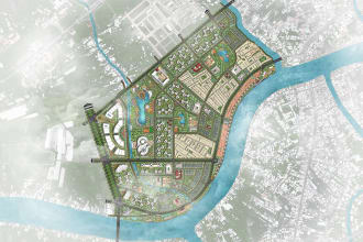 render 2d master plan, landscape plan, architectural plan