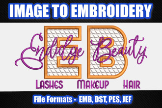 do embroidery digitizing in dst pes emb file in few hours