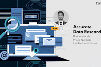 data research for contacts, emails, phone numbers, and business leads