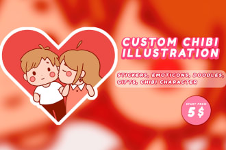 draw cute stylized characters, stickers, emoticons, doodles, gifts