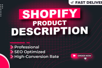 write SEO shopify product descriptions