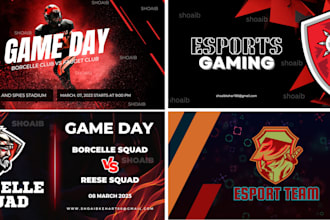 design attractive you tube banners, gaming banner in 4 hours