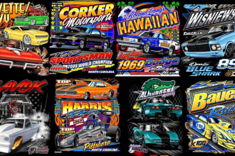 create an automotive tshirt or poster design