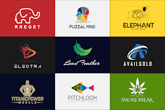 design unique creative flat and minimalist logo for your business 24h
