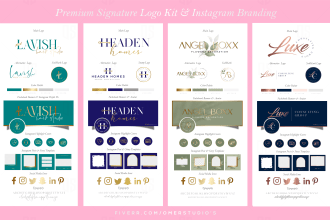 do premium signature logo kit and instagram branding