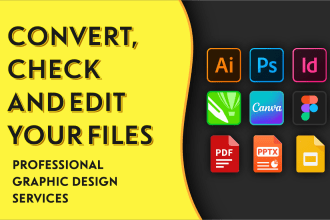 convert, check and edit adobe illustrator, photoshop, indesign, coreldraw files