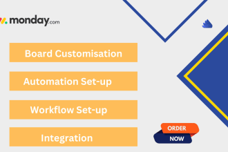 setup project management using monday com, monday automation and monday workflow