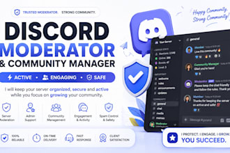 be your discord server moderator, admin and community manager