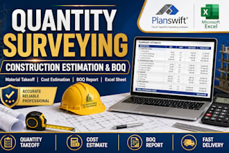 prepare boq construction cost estimation and material takeoff