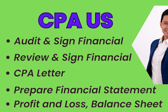 prepare financial, CPA US audit review financial statement, CPA letter