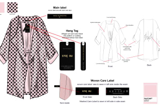 design cad sketch and tech pack for your fashion collection