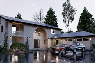 visualize architecture 3d house design exterior rendering