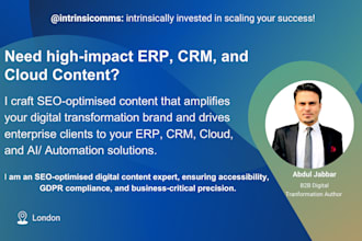 write SEO content for your erp, crm, ai and cyber solutions