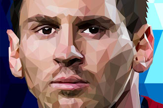 draw low poly vector pop art