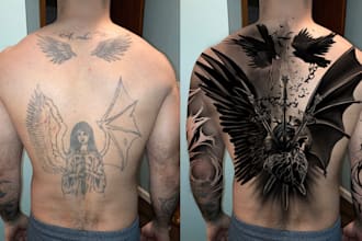 create a cover up or makeover your tattoo design
