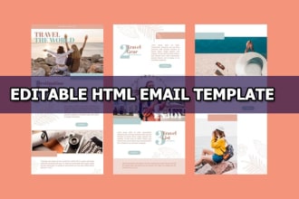 create editable HTML email template and newsletter