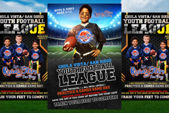 design kids summer camp flyer,sports camp,football,basketball,tennis