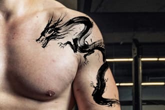 custom a brushstroke tattoo design