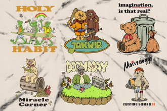 create cartoon artwork for t shirt design