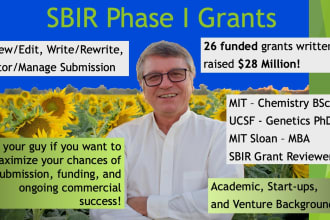advise, review, edit, rewrite or write your nsf phase I sbir grant proposal