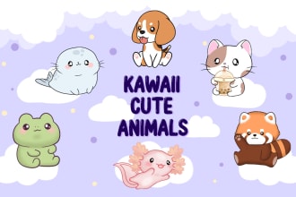 draw cute kawaii chibi animal for you