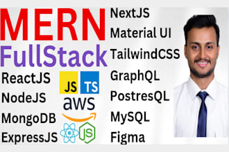 build full stack mern stack react nodejs nextjs AWS web app