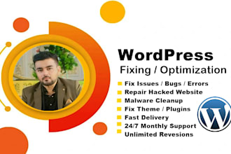 fix wordpress bugs, remove malware and restore your website