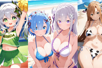 make anime ai art fanart, waifu, sfw and nsfw
