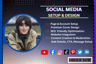 create and setup youtube channel and all social media pages