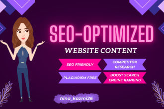 be your expert SEO website content writer