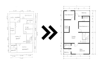 turn your sketch into 2d floor plan