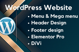 design and fix header, footer, menu and mega menu for wordpress website