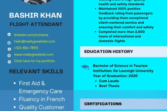 design creative unique flyer, modern poster, resume, cv, on canva