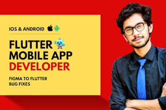 be your flutter developer and develop mobile app using flutter firebase