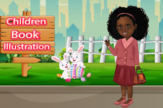 draw children book illustration and cover