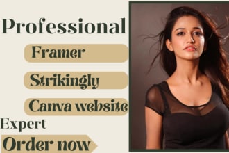 design an attractive website using strikingly and framer canva website