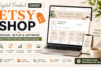 setup etsy shop etsy digital products design etsy store setup seo listings