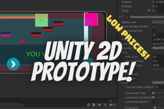 develop a unity 2d game prototype for pc web ios android
