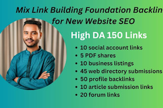mix link building foundation backlinks for new website SEO