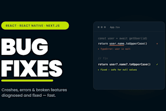 fix bugs in your react, react native, or nextjs app