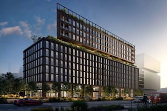 design and render 3d architectural exterior of house, commercial building