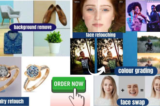 do jewelry retouching remove bg logo product photo face swap skin retouch photo