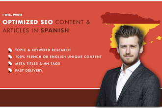 write optimized SEO content and articles in spanish