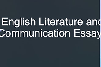 help with english literature and communication essays