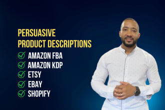 write amazon, etsy, shopify and ebay product descriptions that are SEO optimized